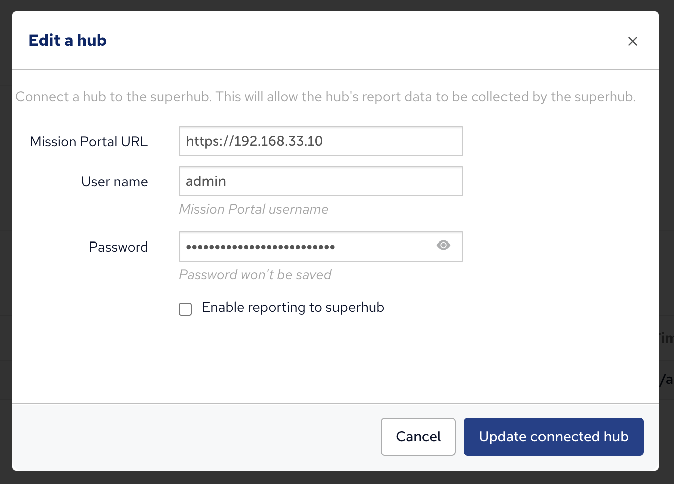 Edit Hub Disable